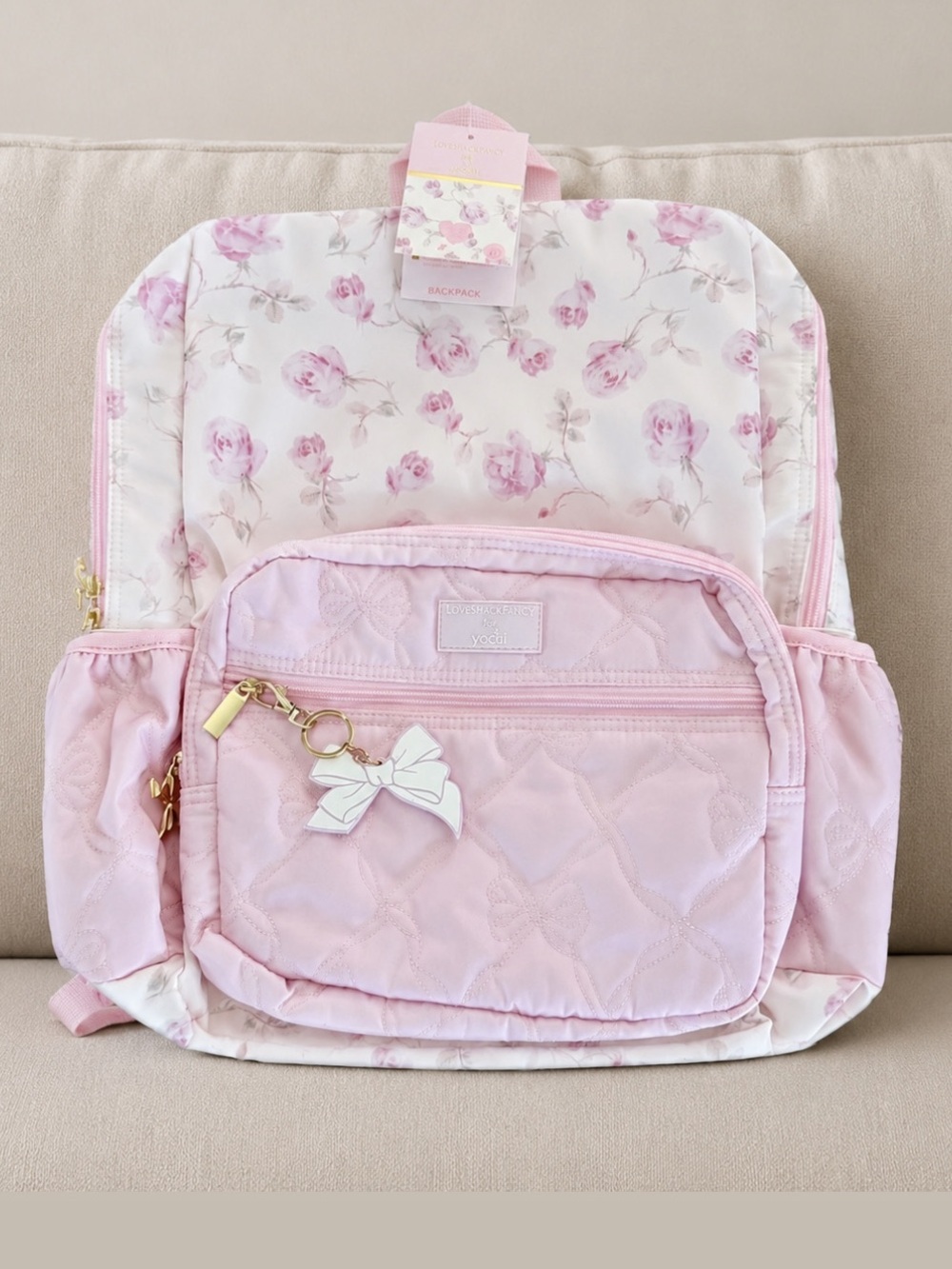 LoveShackFancy Ribbon Rosa Backpack Floral